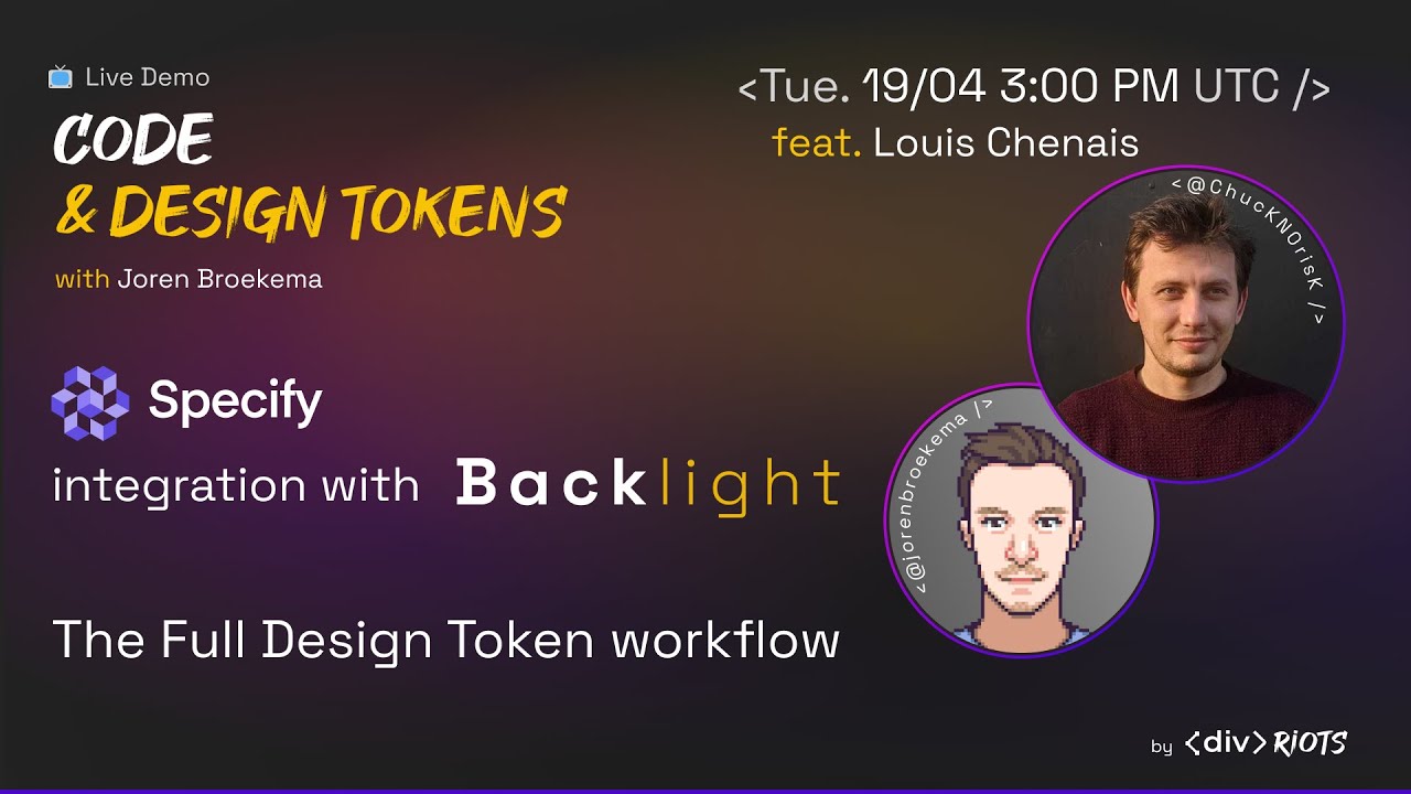 Live Demo of The Full Design Token workflow - Specify Integration with Backlight