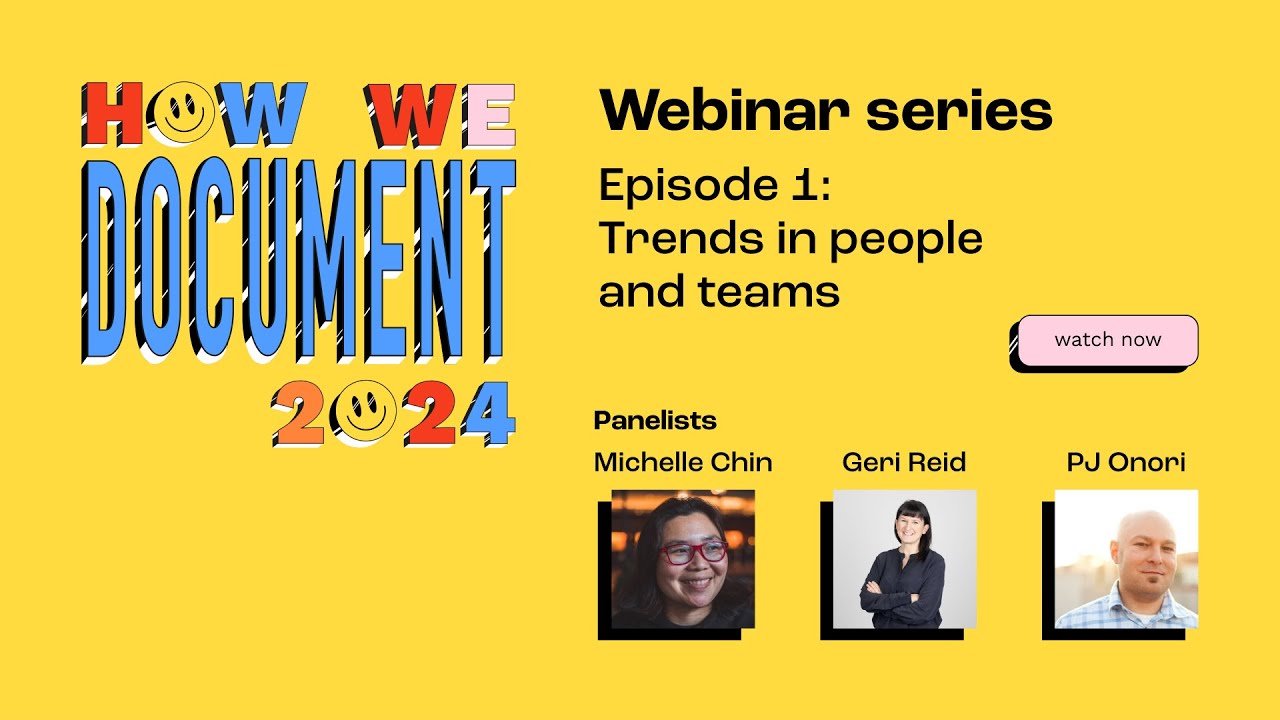 How We Document 2024: Episode 1 - Trends in People and Teams