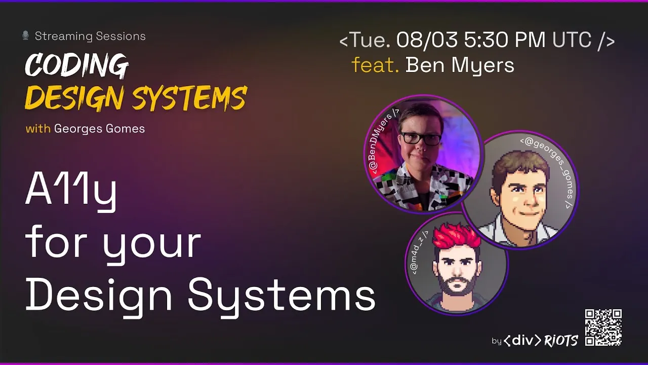 Coding Design Systems - ep10 - A11Y in your Design System with Ben Myers