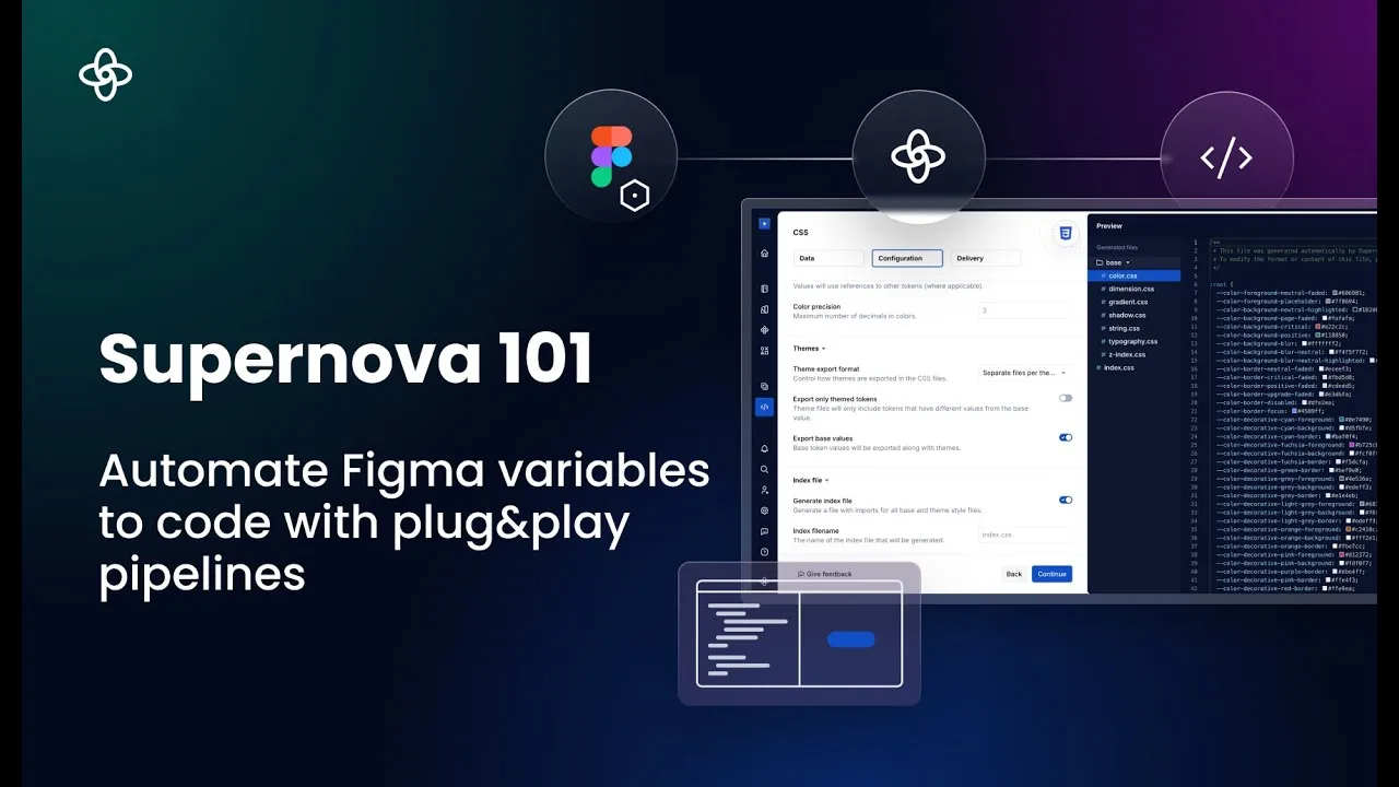 Automate Figma variables to code with Plug&Play pipelines | Supernova 101