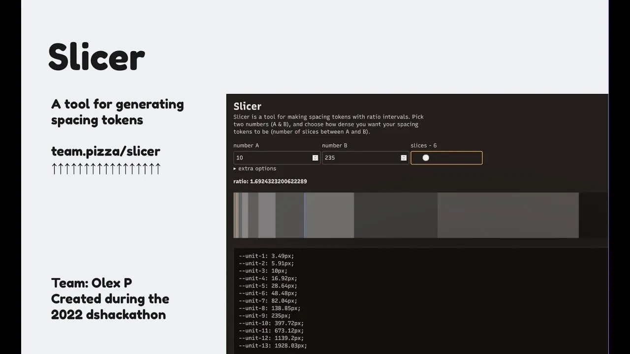 Slicer - A tool for generating spacing tokens