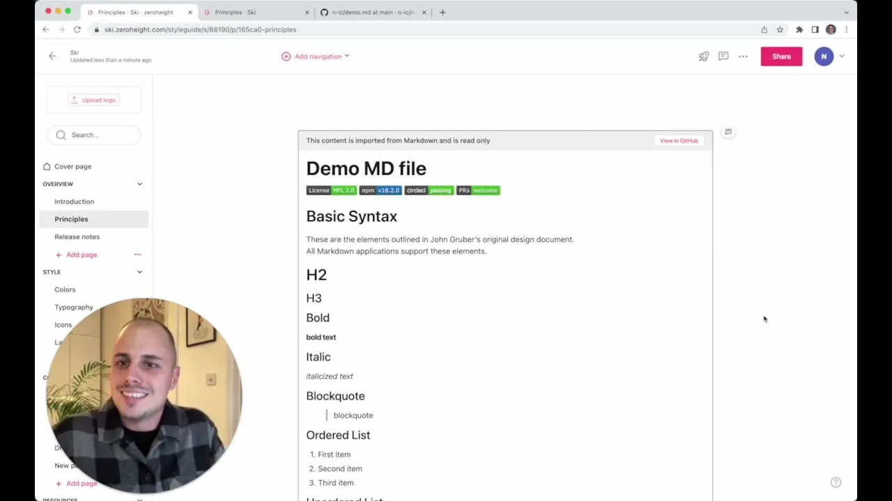 Sync markdown from GitHub with zeroheight