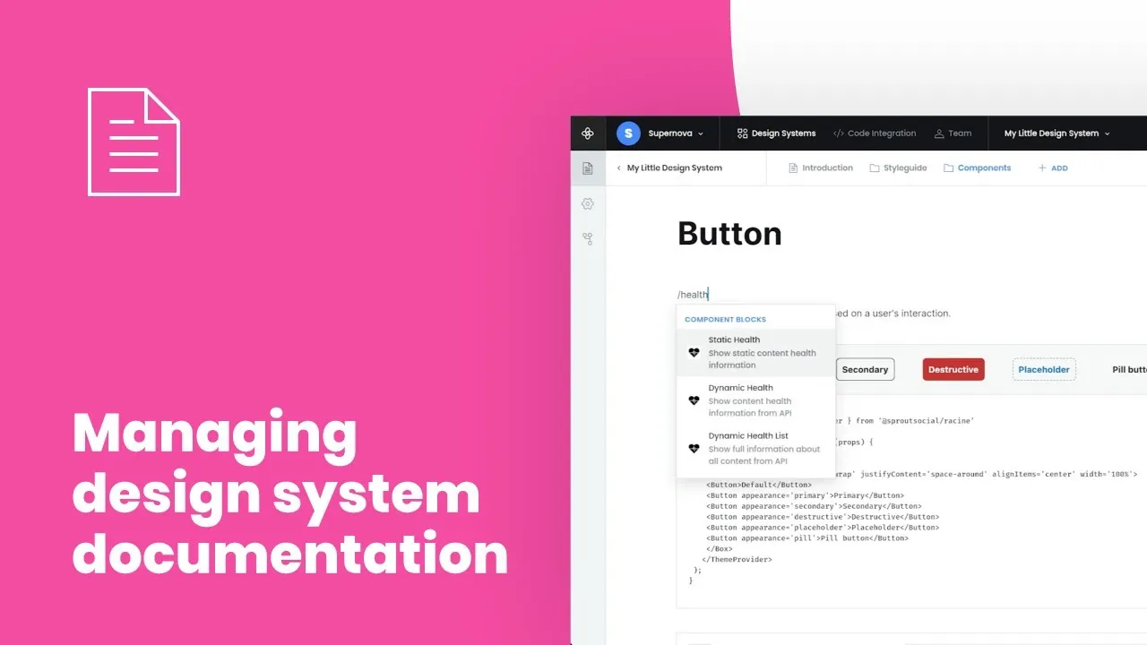 Managing design system documentation | Supernova.io